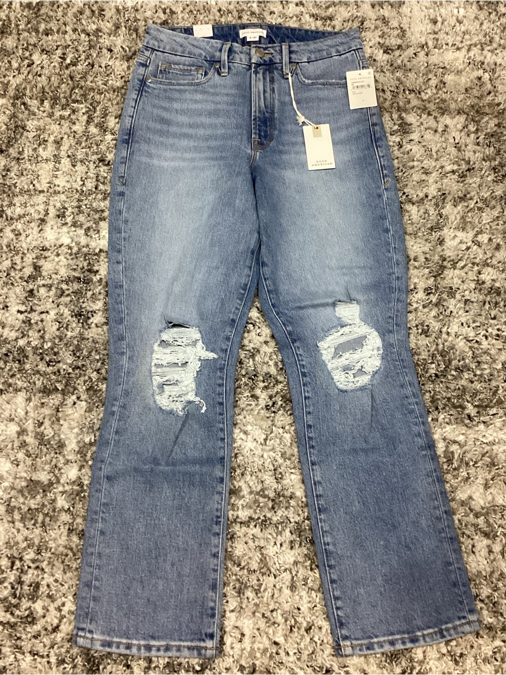 Good American Light Blue Distressed Good Boy Jeans